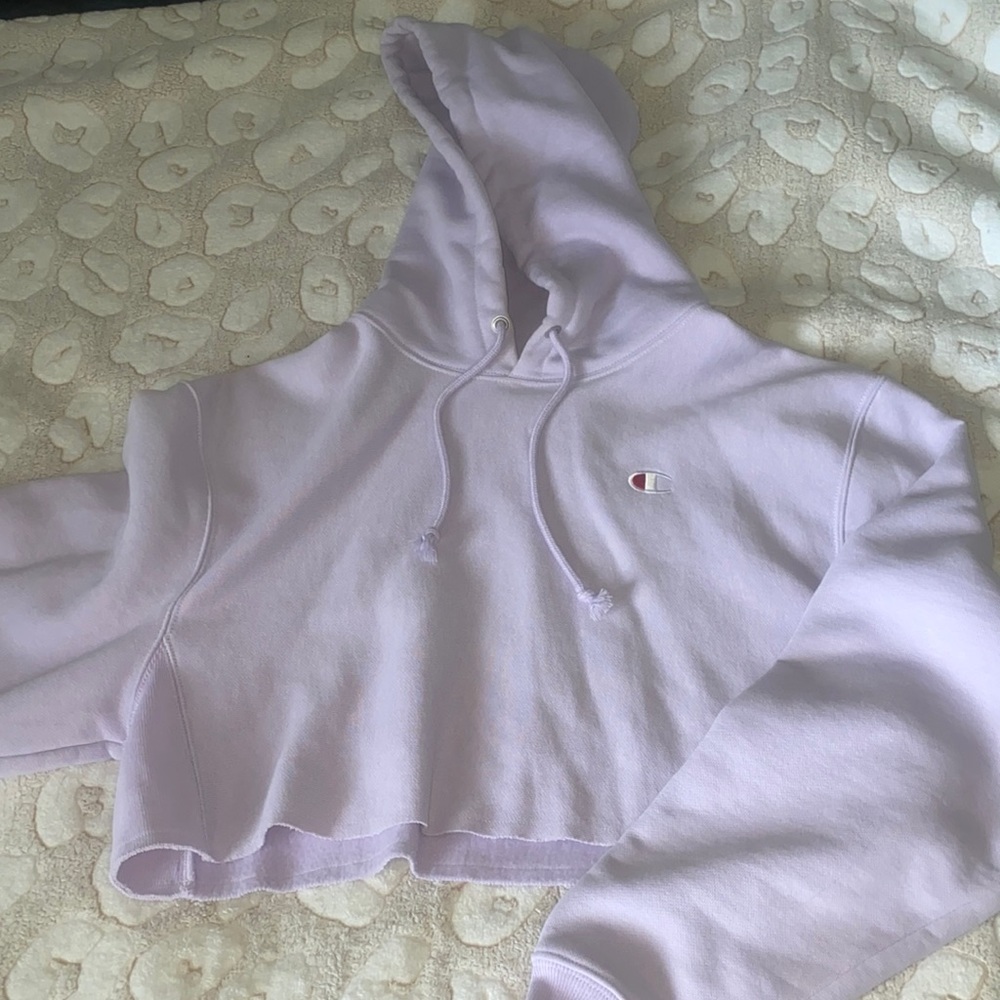 Champion crop lavender hoodie - worn once